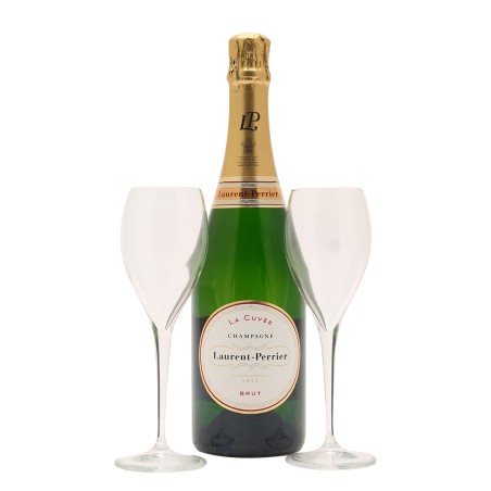 Champagne Laurent-Perrier La Cuvée 75cl + 2 Flûtes en coffret